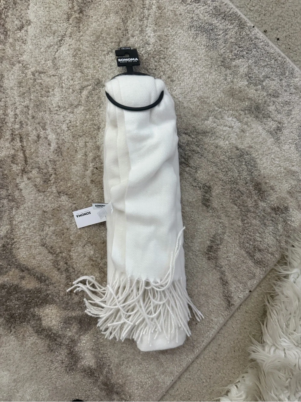 Sonoma Ivory Fringe Wrap Scarf